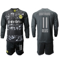 Dortmund #11 Reus Away Long Sleeves Soccer Club Jersey