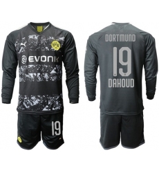 Dortmund #19 Dahoud Away Long Sleeves Soccer Club Jersey