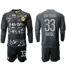 Dortmund #33 Weigl Away Long Sleeves Soccer Club Jersey
