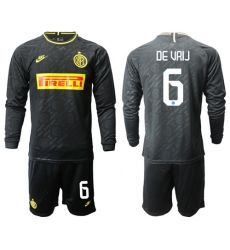 Inter Milan #6 De Vrij Third Long Sleeves Soccer Club Jersey