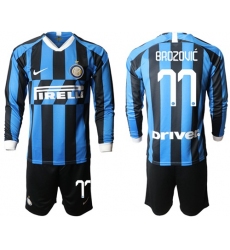 Inter Milan #77 Brozovic Home Long Sleeves Soccer Club Jersey