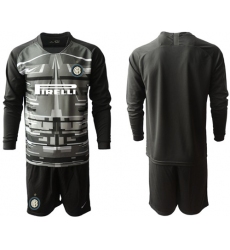 Inter Milan Blank Black Goalkeeper Long Sleeves Soccer Club Jersey