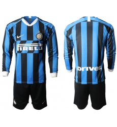 Inter Milan Blank Home Long Sleeves Soccer Club Jersey