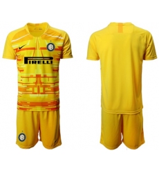Inter Milan Blank Yellow Goalkeeper Soccer Club Jersey