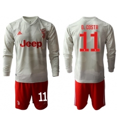 Juventus #11 D.Costa Away Long Sleeves Soccer Club Jersey