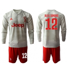 Juventus #12 Alex Sandro Away Long Sleeves Soccer Club Jersey