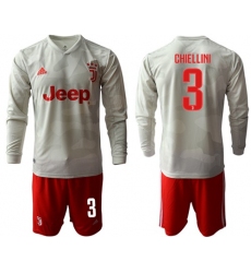 Juventus #3 Chiellini Away Long Sleeves Soccer Club Jersey
