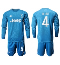 Juventus #4 De Ligt Third Long Sleeves Soccer Club Jersey