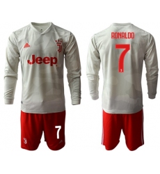 Juventus #7 Ronaldo Away Long Sleeves Soccer Club Jersey