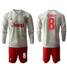 Juventus #8 Ramsey Away Long Sleeves Soccer Club Jersey