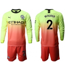 Manchester City #2 Walker Third Long Sleeves Soccer Club Jersey