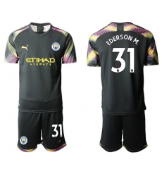 Manchester City #31 Ederson M. Black Goalkeeper Soccer Club Jersey