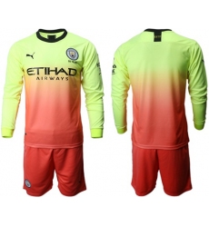 Manchester City Blank Third Long Sleeves Soccer Club Jersey