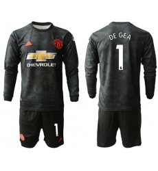 Manchester United #1 De Gea Third Long Sleeves Soccer Club Jersey