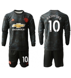 Manchester United #10 Rashford Third Long Sleeves Soccer Club Jersey