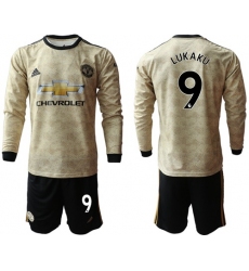 Manchester United #9 Lukaku Away Long Sleeves Soccer Club Jersey