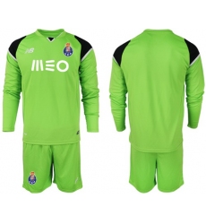 Oporto Blank Green Goalkeeper Long Sleeves Soccer Club Jerseys