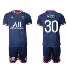 Men's Paris Saint-Germain #30 Lionel Messi 2021-22 Blue Soccer Jersey