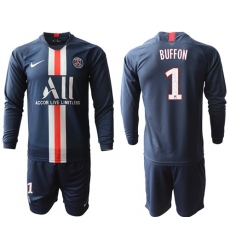 Paris Saint-Germain #1 Buffon Home Long Sleeves Soccer Club Jersey