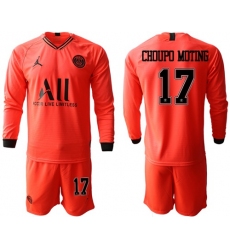 Paris Saint-Germain #17 Choupo Moting Red Jordan Long Sleeves Soccer Club Jersey