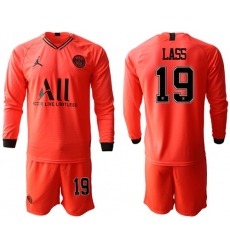 Paris Saint-Germain #19 Lass Red Jordan Long Sleeves Soccer Club Jersey