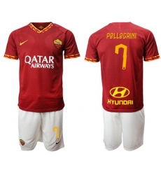 Roma #7 Pellegrini Red Home Soccer Club Jersey