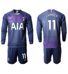 Tottenham Hotspur #11 Lamela Away Long Sleeves Soccer Club Jersey