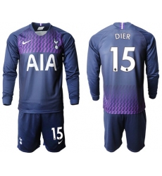 Tottenham Hotspur #15 Dier Away Long Sleeves Soccer Club Jersey