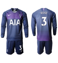 Tottenham Hotspur #3 Rose Away Long Sleeves Soccer Club Jersey