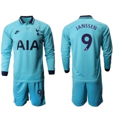 Tottenham Hotspur #9 Janssen Third Long Sleeves Soccer Club Jersey