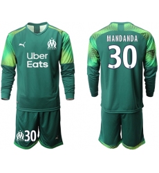 Marseille #30 Mandanda Army Green Goalkeeper Long Sleeves Soccer Club Jersey