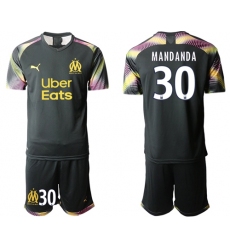 Marseille #30 Mandanda Black Goalkeeper Soccer Club Jersey