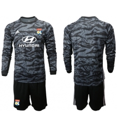 Lyon Blank Black Goalkeeper Long Sleeves Soccer Club Jersey