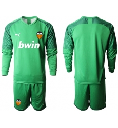 Valencia Blank Green Goalkeeper Long Sleeves Soccer Club Jersey
