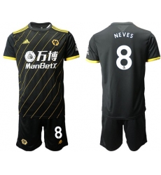 Wolves #8 Neves Away Soccer Club Jersey
