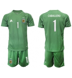 Argentina #1 Caballero Army Green Goalkeeper Soccer Country Jersey