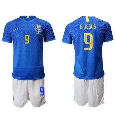 Brazil #9 G.Jesus Blue Soccer Country Jersey