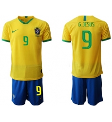 Brazil #9 G.Jesus Home Soccer Country Jersey