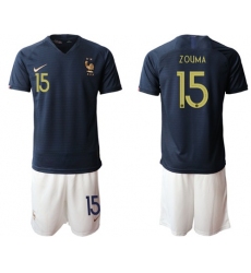 France #15 Zouma Home Soccer Country Jersey