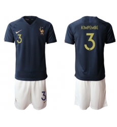 France #3 Kimpembe Home Soccer Country Jersey