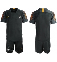 France Blank Black Goalkeeper Soccer Country Jersey1