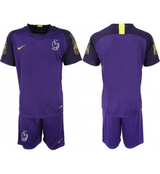 France Blank Purple Goalkeeper Soccer Country Jersey
