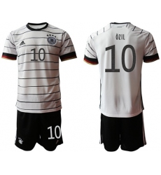 Germany #10 Ozil White Home Soccer Country Jersey