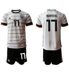 Germany #17 Boateng White Home Soccer Country Jersey