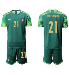 Italy #21 Donnarumma Army Green Goalkeeper Soccer Country Jersey