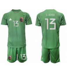 Mexico #13 G.Ochoa Green Goalkeeper Soccer Country Jersey2