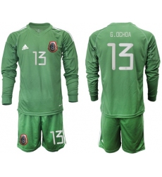Mexico #13 G.Ochoa Green Long Sleeves Goalkeeper Soccer Country Jersey