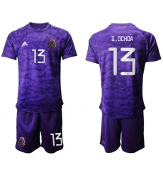 Mexico #13 G.Ochoa Purple Goalkeeper Soccer Country Jersey