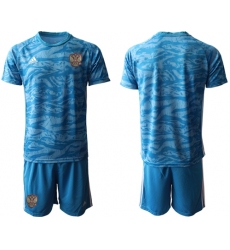 Russia Blank Blue Goalkeeper Soccer Country Jersey