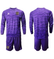 Russia Blank Purple Long Sleeves Goalkeeper Soccer Country Jersey